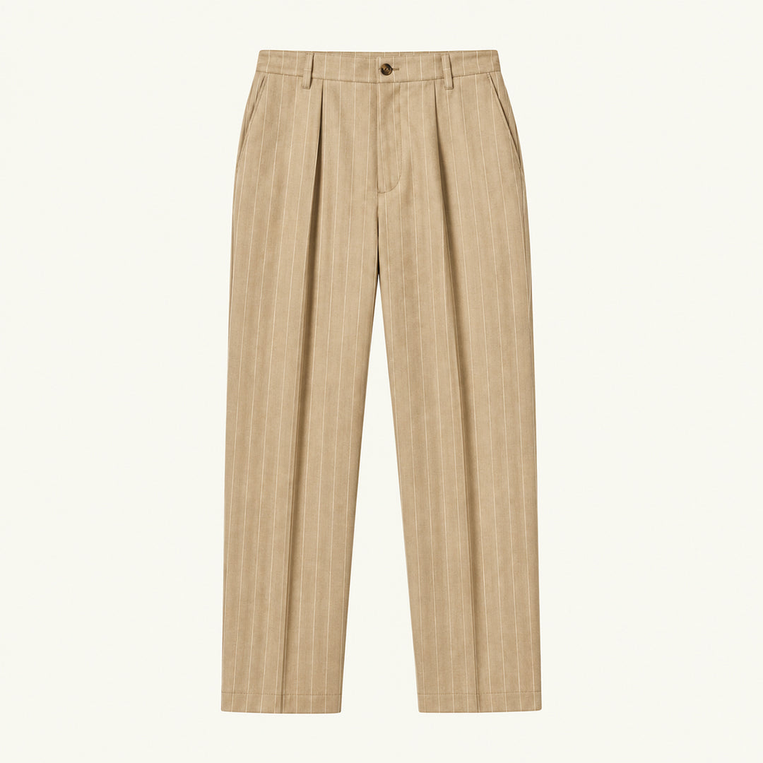 The Freycinet Men’s Lightweight Smart Casual White Pinstripe Dress Pants