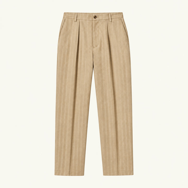 The Freycinet Men’s Lightweight Smart Casual White Pinstripe Dress Pants