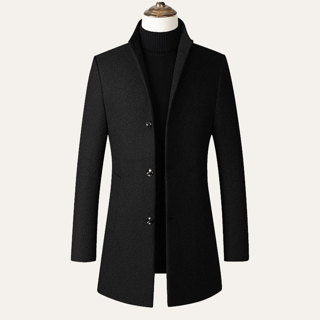 Men's Refined Single Breasted Wool Overcoat