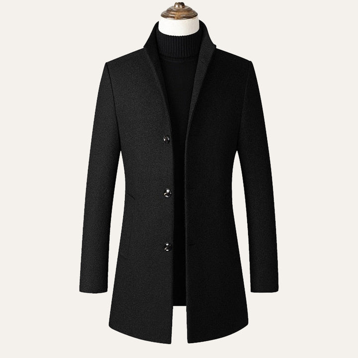 Men's Refined Single Breasted Wool Overcoat