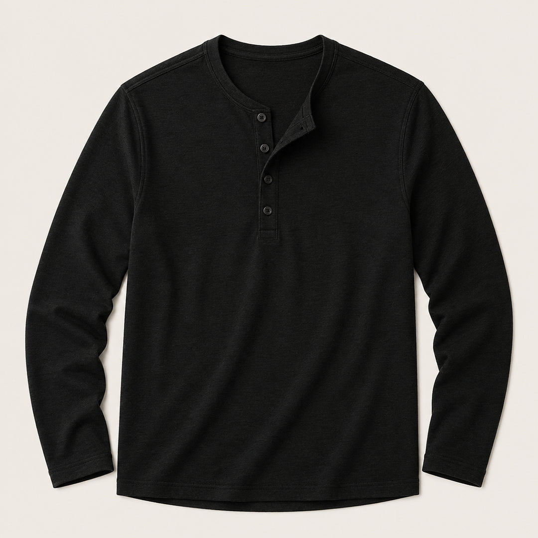 The Brisbane Men's Slim Fit Button Neck Cotton Shirt
