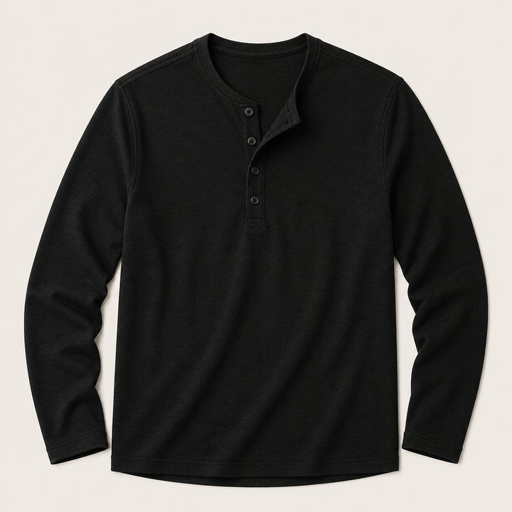 The Brisbane Men's Slim Fit Button Neck Cotton Shirt