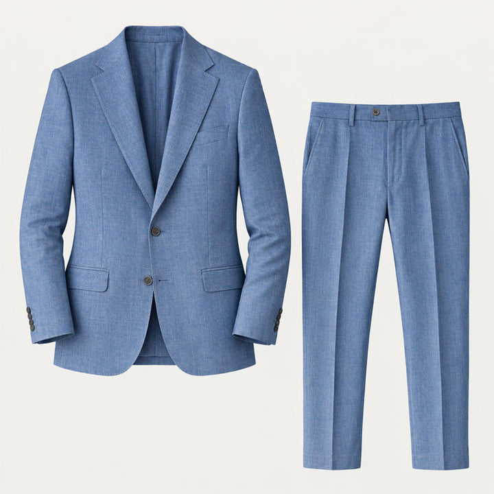 The Ashford Ridge Men’s Elegant Linen Wedding Suit – 2 Piece Single Breasted Set