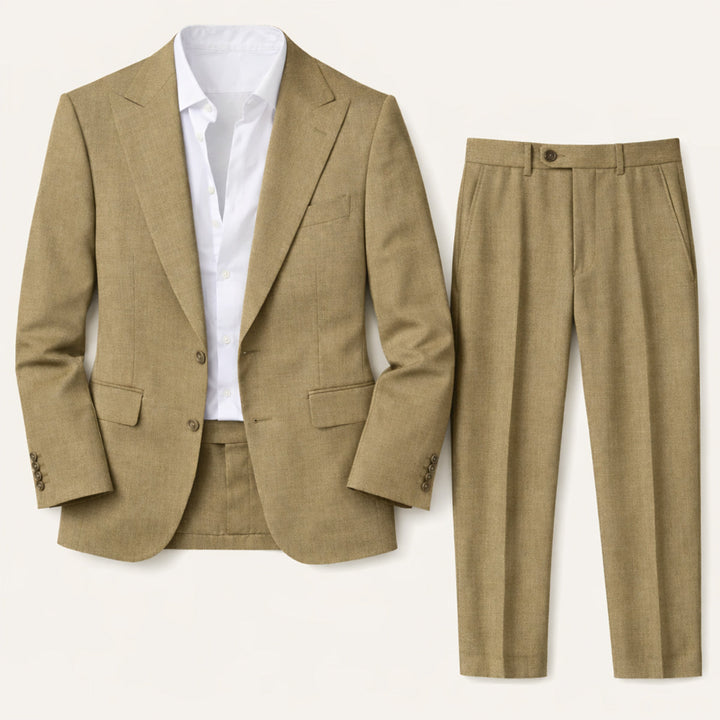 The Willowhill  Men’s Timeless Linen Wedding Suit – 2 Piece Single Breasted Set
