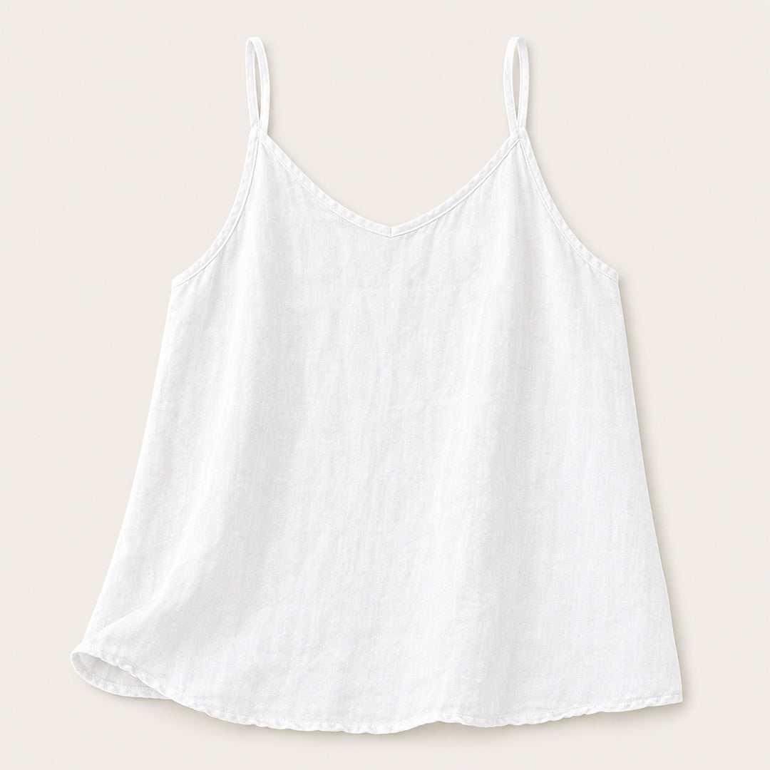Casual Linen V Neck Cami Top