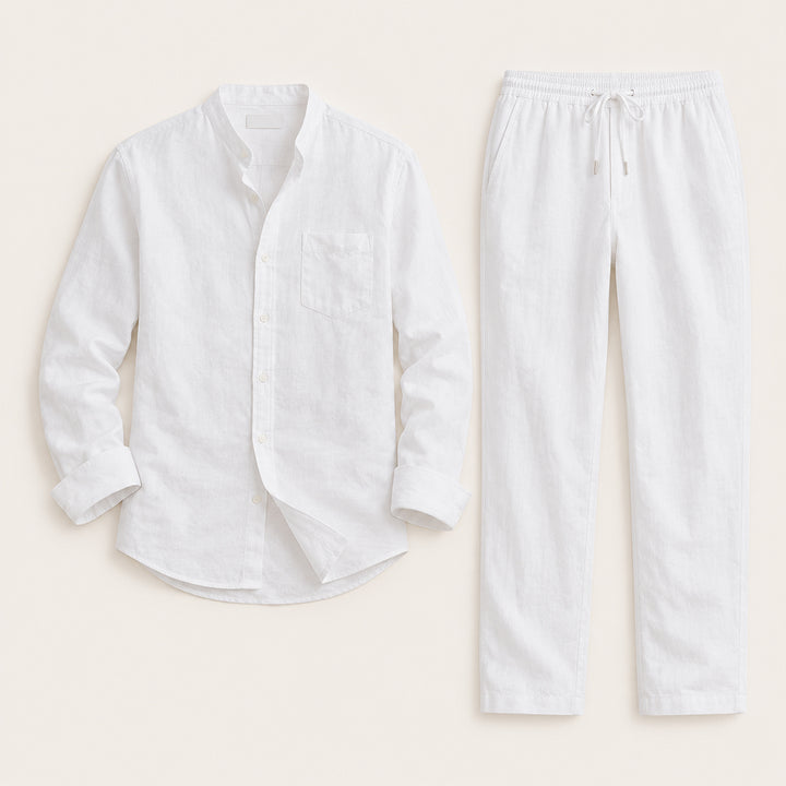 The Monferrato Men’s Linen Shirt and Pants Set – Casual Two Piece Outfit