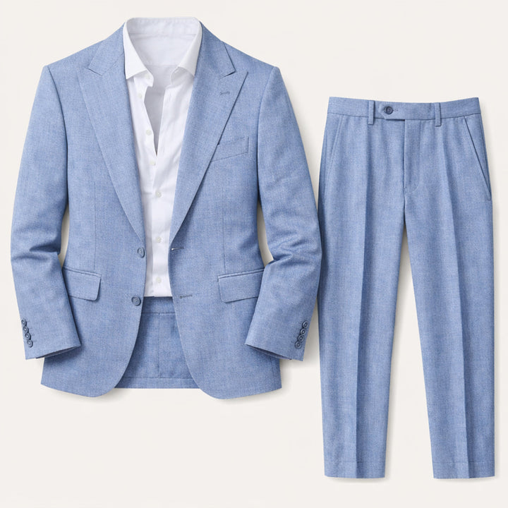 The Willowhill  Men’s Timeless Linen Wedding Suit – 2 Piece Single Breasted Set