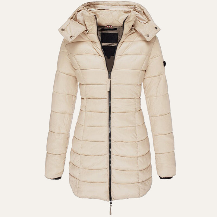Women's Hooded Down Jacket for Autumn/Winter with Zipper