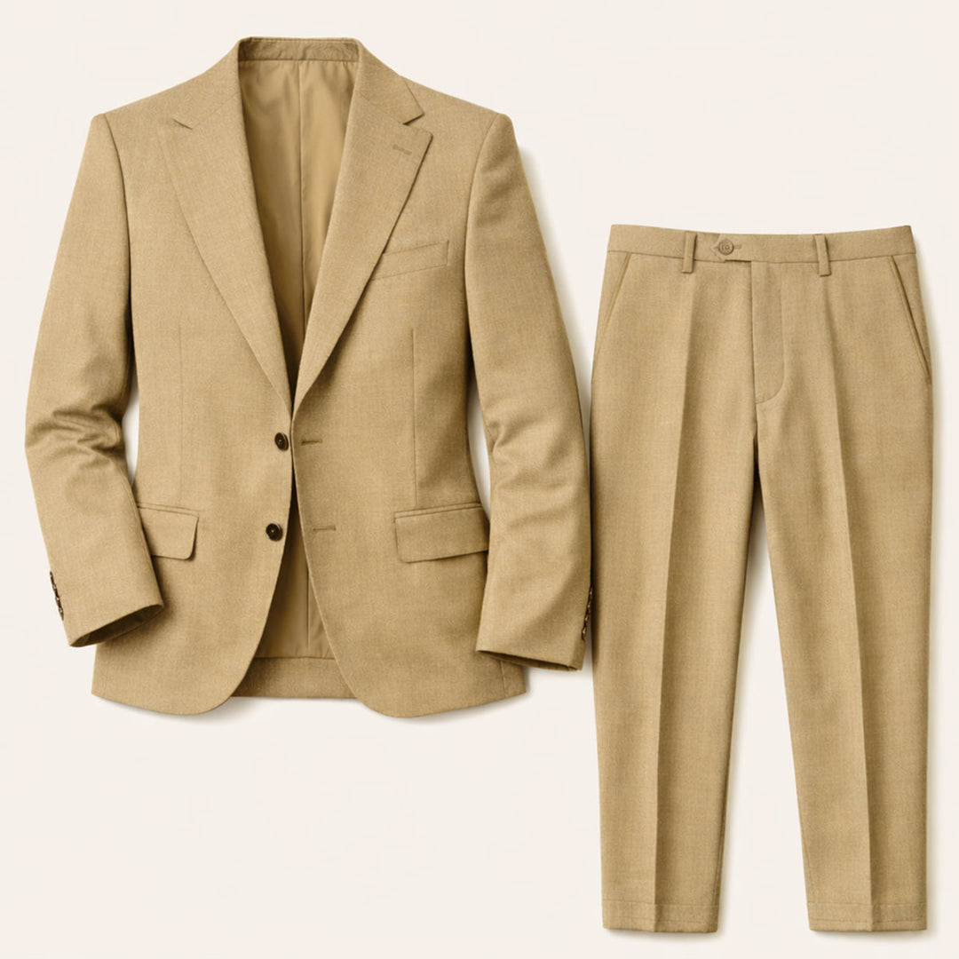 The Pinebrook Ridge Men’s Luxury Linen Wedding Suit – 2 Piece Single Breasted Set