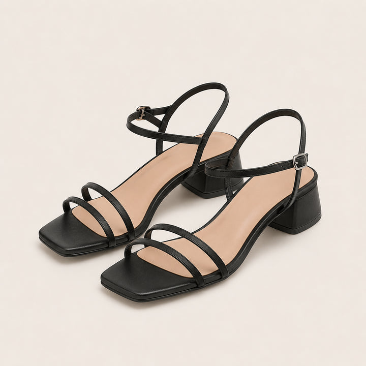 Women's Strappy Block Heel Sandals with Ankle Strap