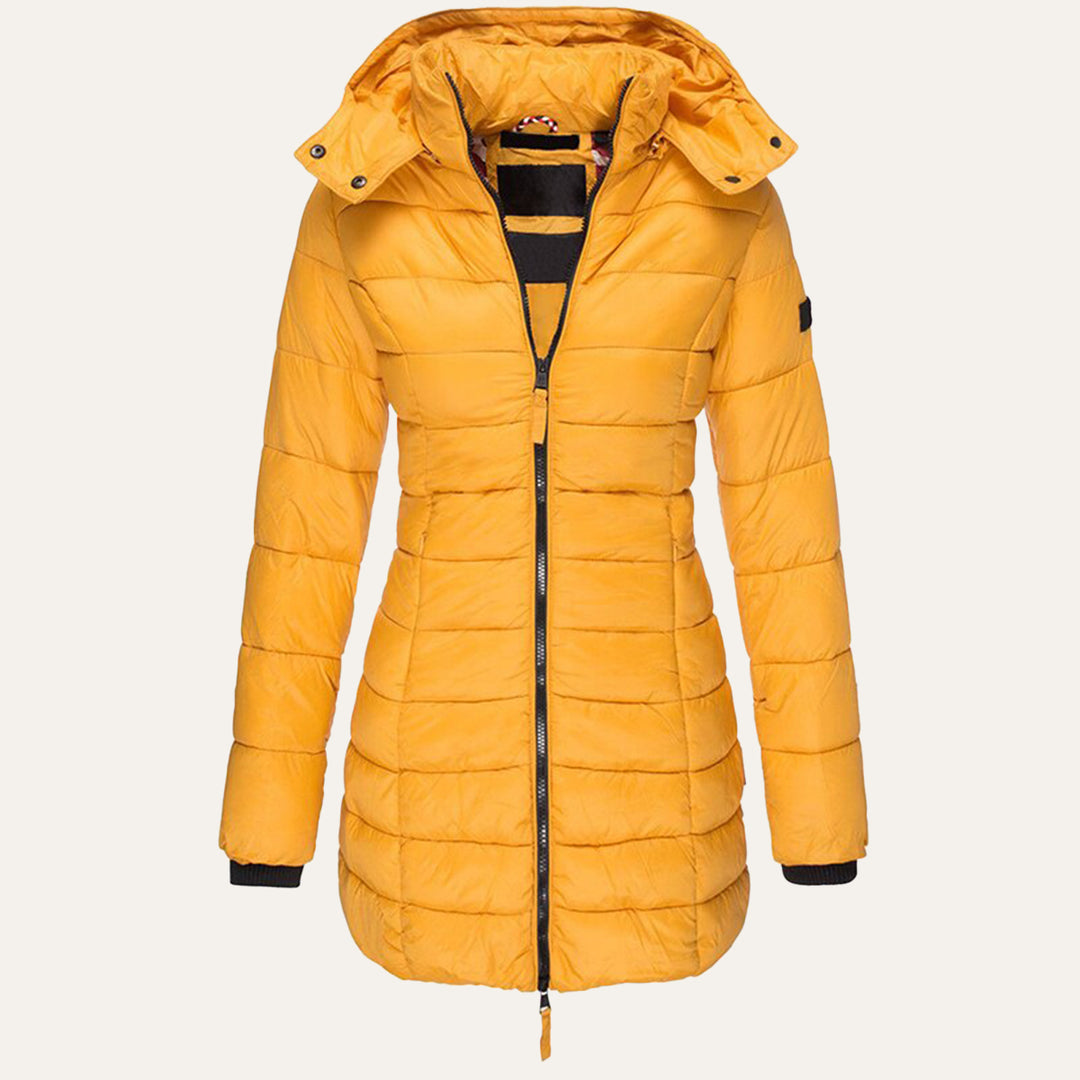 Women's Hooded Down Jacket for Autumn/Winter with Zipper
