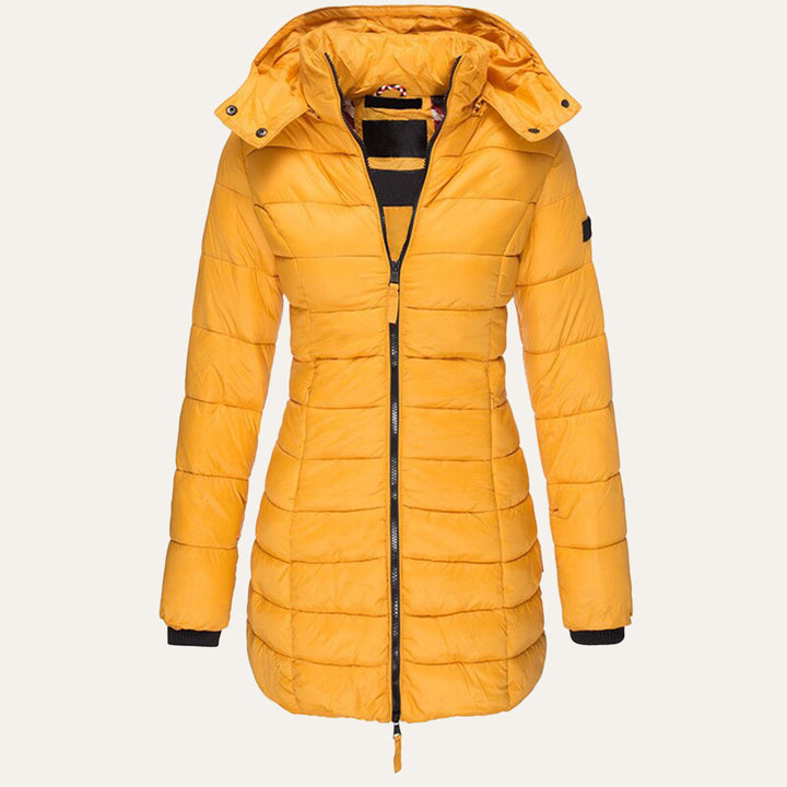 Women's Hooded Down Jacket for Autumn/Winter with Zipper