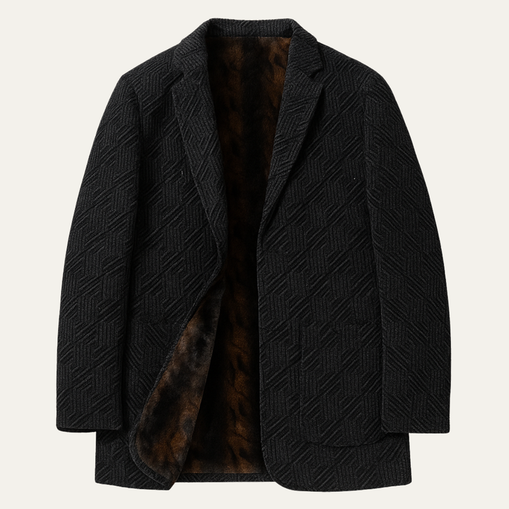 The Mandello Men’s Business Chenille Winter Blazer with Soft Fur Lining