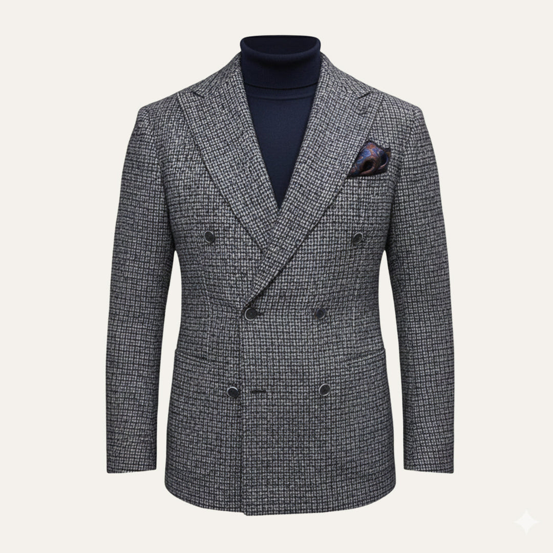 The Garda Porto Men’s Checked Double Breasted Plaid Blazer - Wedding Guest