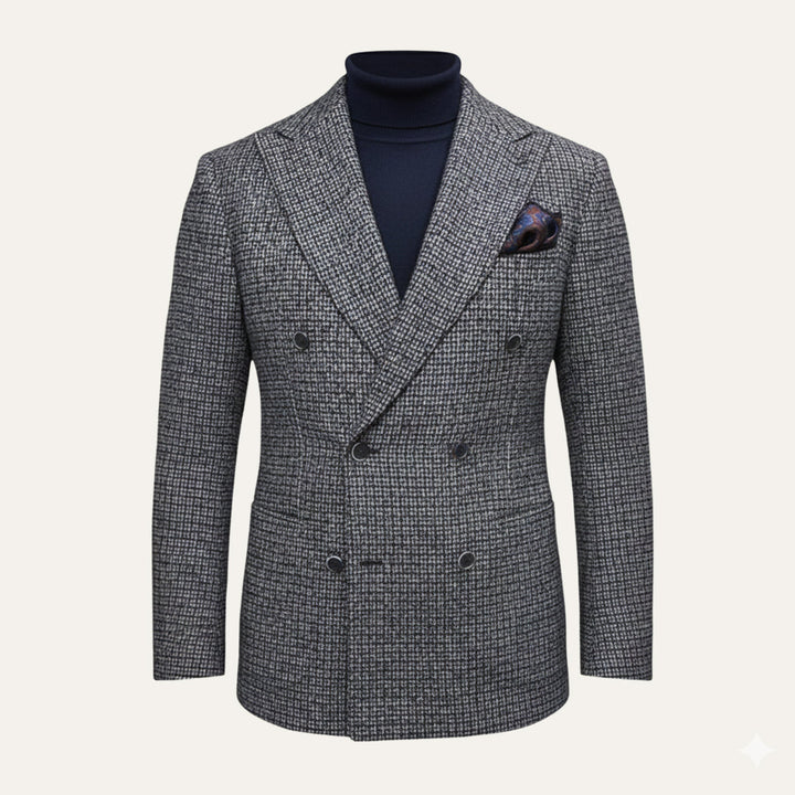 The Garda Porto Men’s Checked Double Breasted Plaid Blazer - Wedding Guest