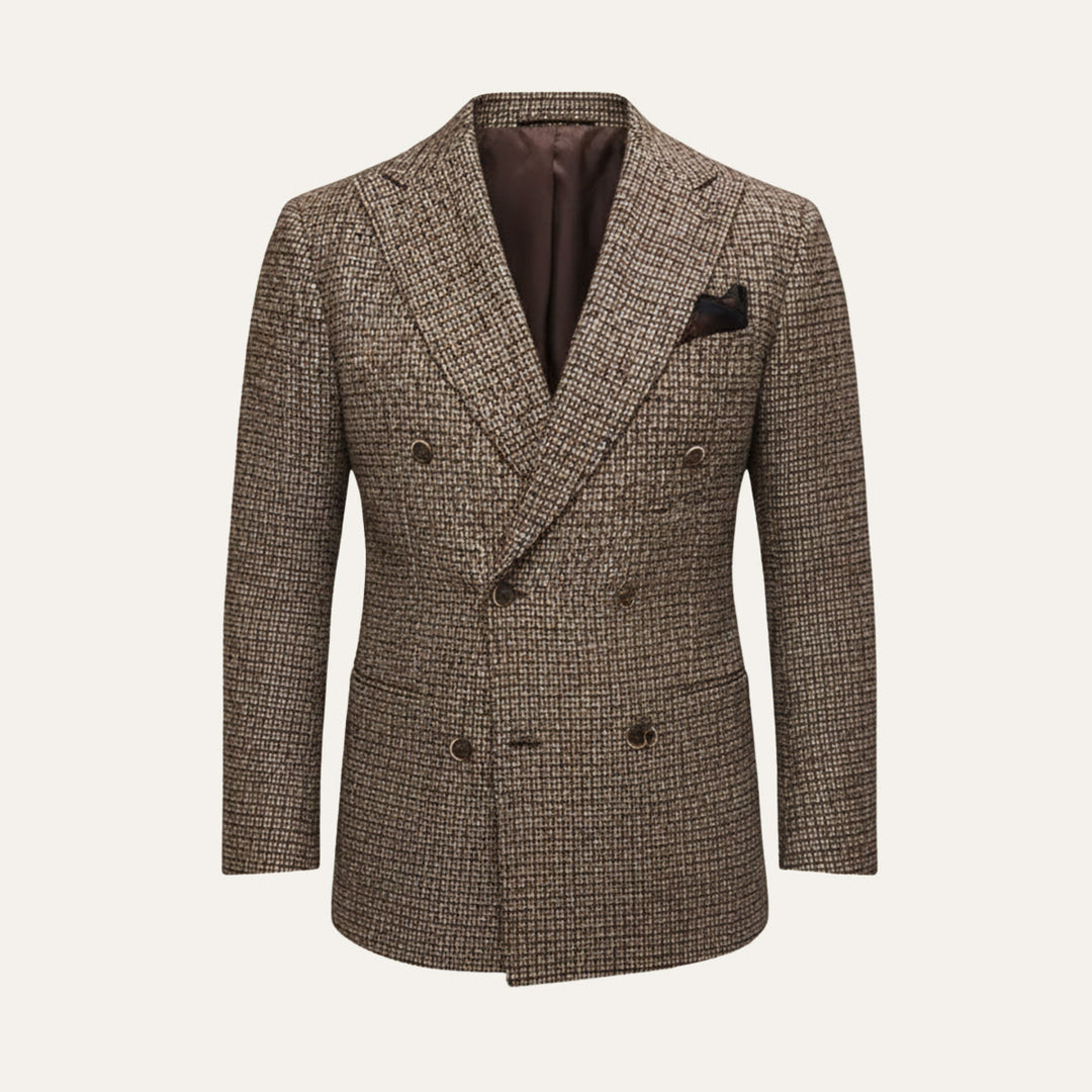 The Garda Porto Men’s Checked Double Breasted Plaid Blazer - Wedding Guest
