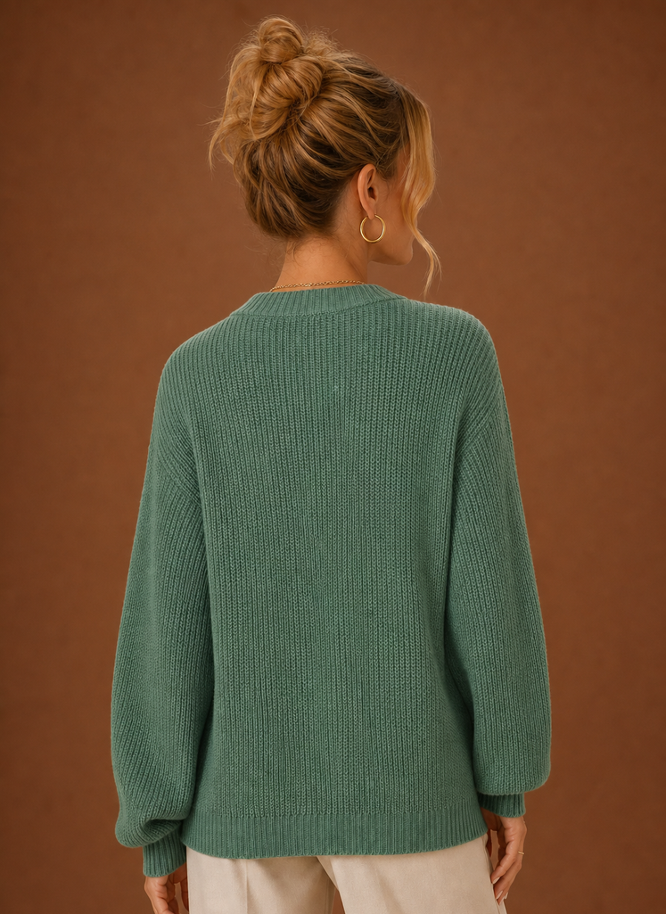 Women's Classic V Neck Button Front Knit Cardigan