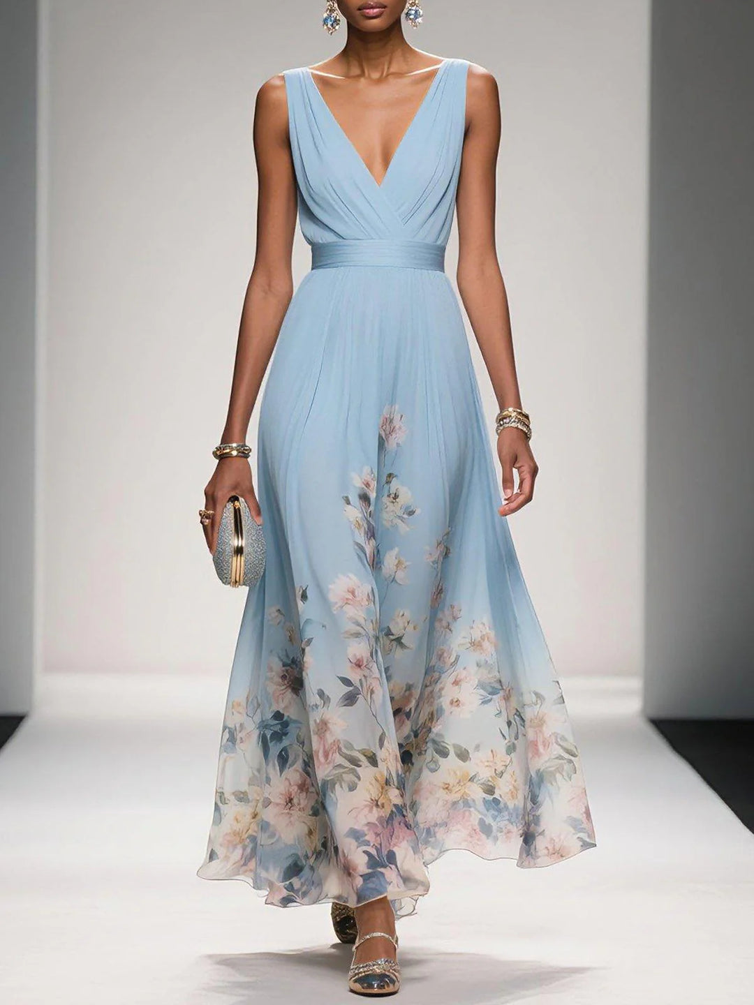 Floral Wedding Guest Maxi Dress
