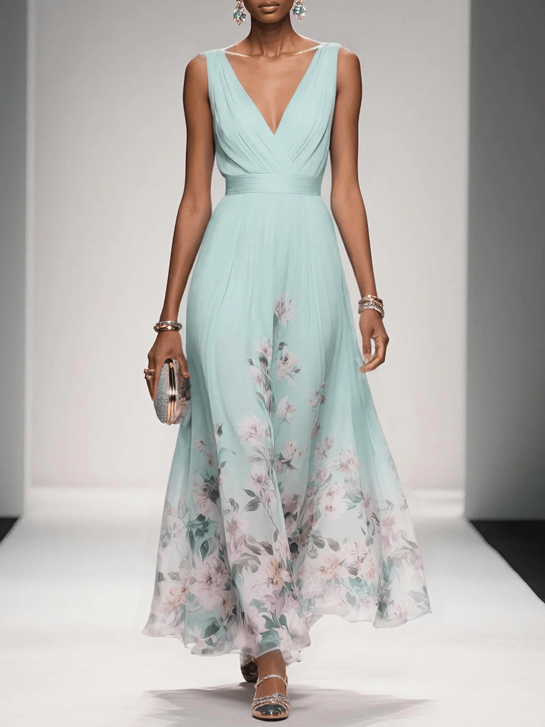 Floral Wedding Guest Maxi Dress