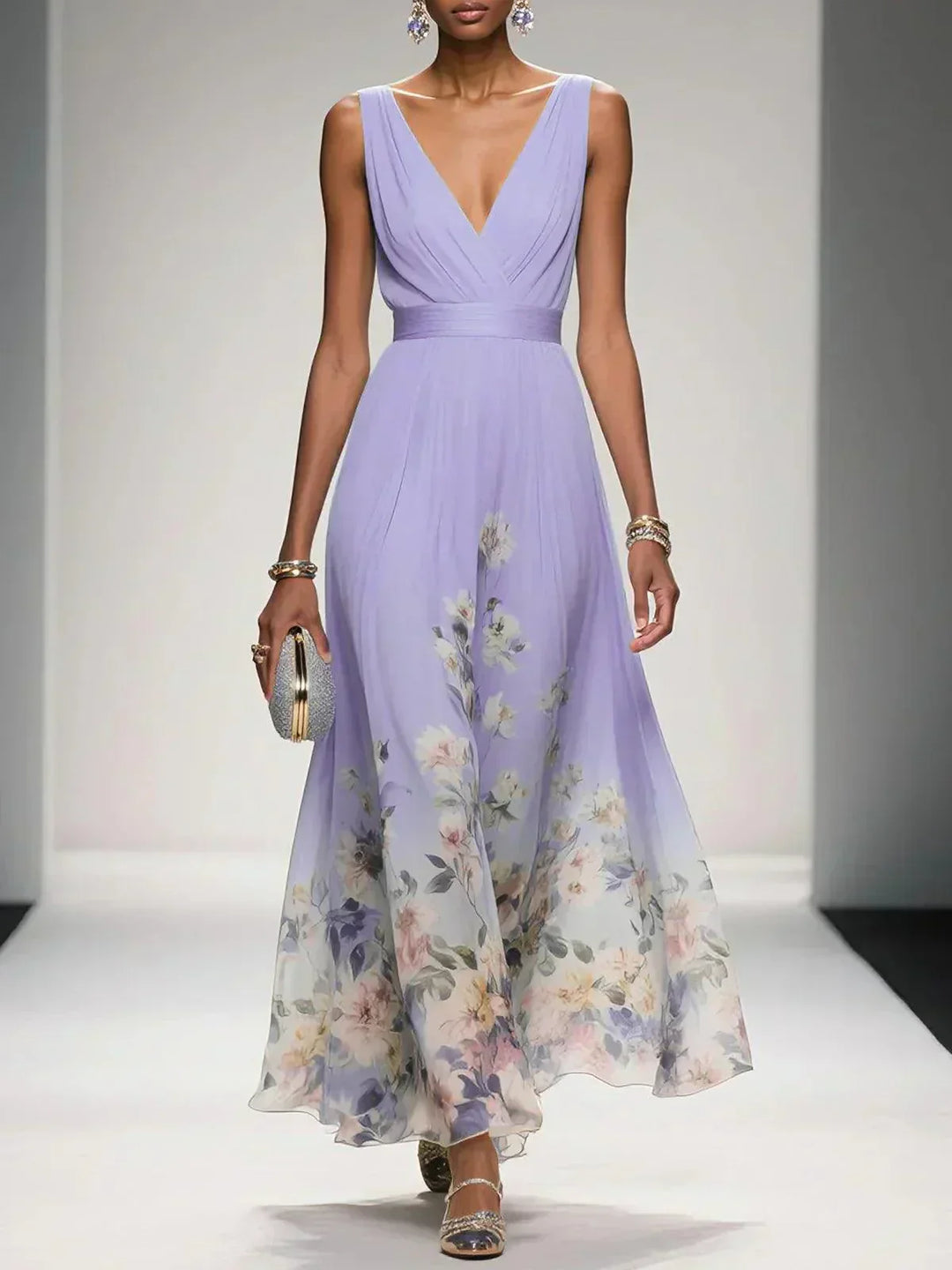 Floral Wedding Guest Maxi Dress