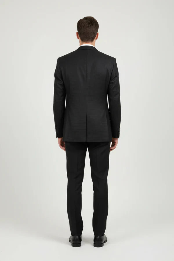 The Henderson Men's Smart Slim Fit Business Blazer - Black