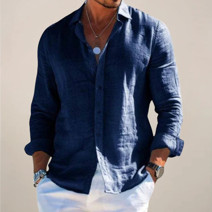 The Oakville Casual Linen Blend Button Up Shirt