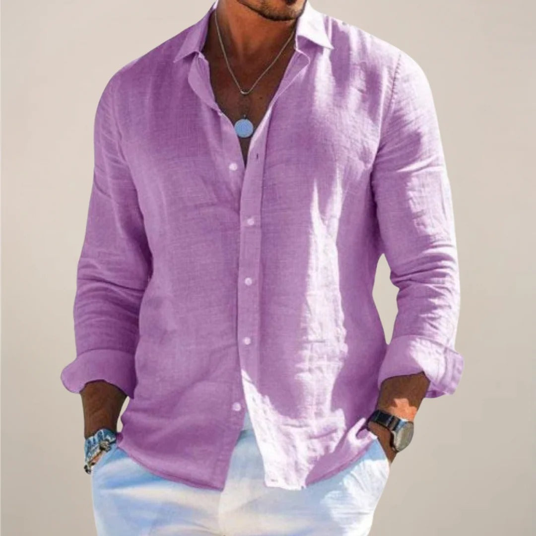 The Oakville Casual Linen Blend Button Up Shirt