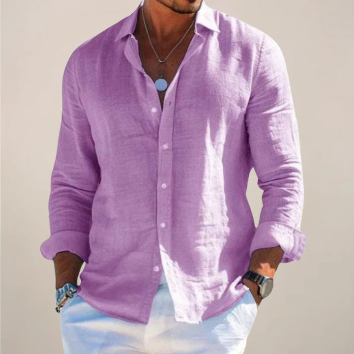The Oakville Casual Linen Blend Button Up Shirt