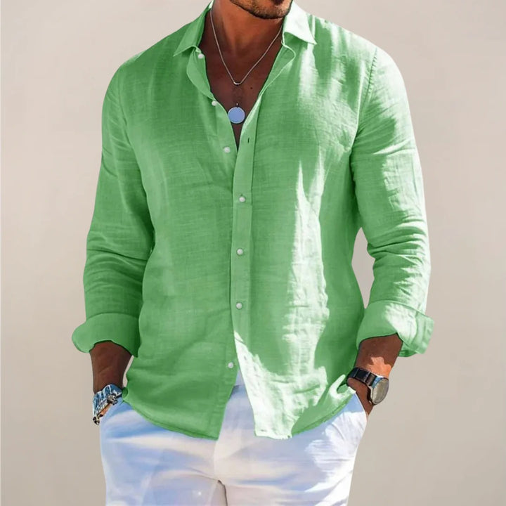 The Oakville Casual Linen Blend Button Up Shirt