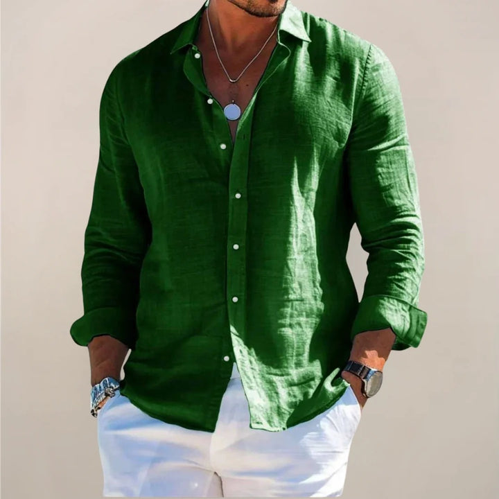 The Oakville Casual Linen Blend Button Up Shirt