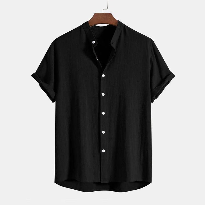 The Danville Men's Linen Collar Shirt & Drawstring Trousers Set