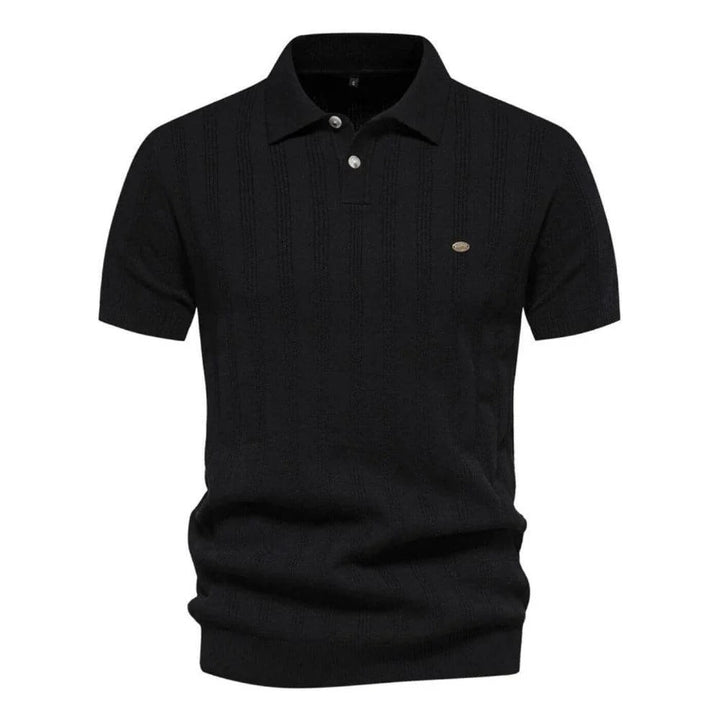 The Berkeley Men's Vertical Stripe Knit Polo Shirt