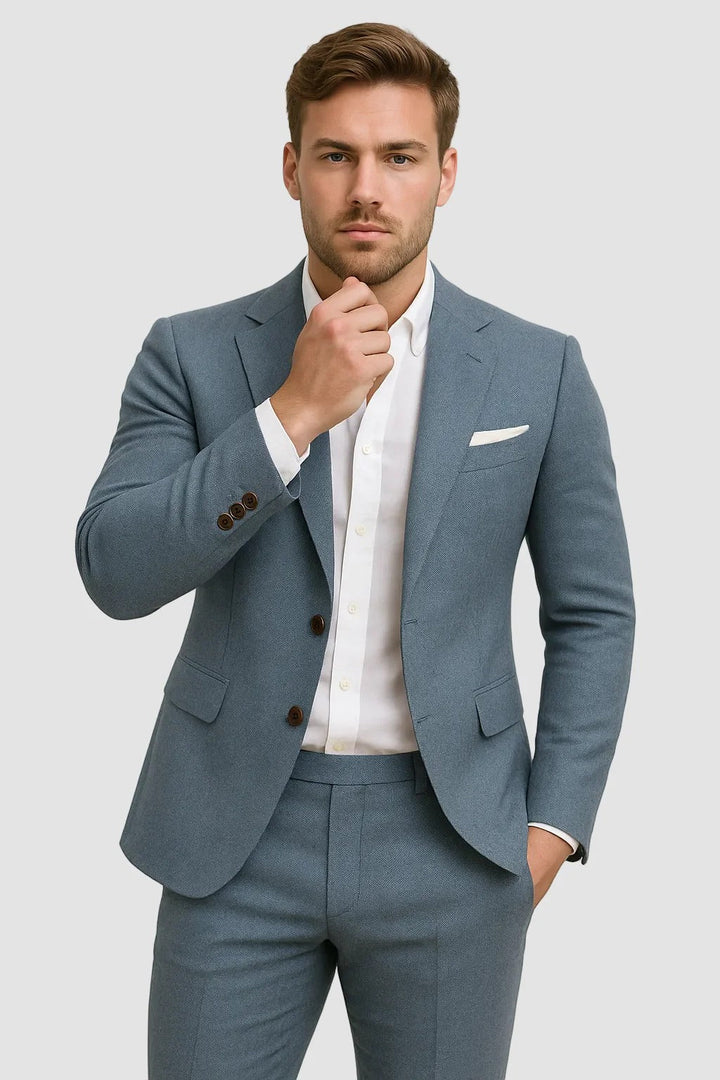 The Seabrook Men's Slim Fit Linen Suit Set - Blazer & Trousers