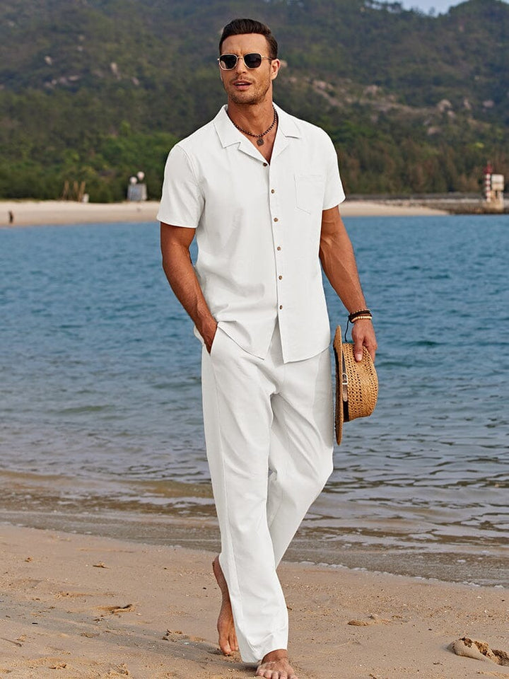 The Kenwood Men’s Collar Shirt and Drawstring Trouser Set