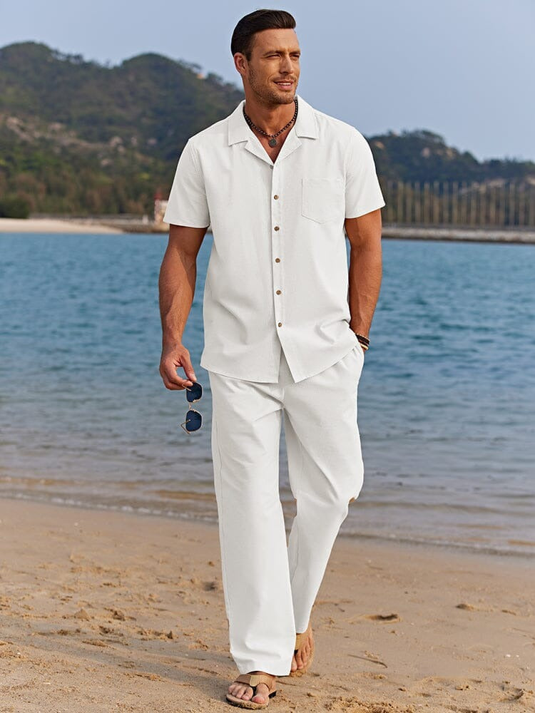 The Kenwood Men’s Collar Shirt and Drawstring Trouser Set