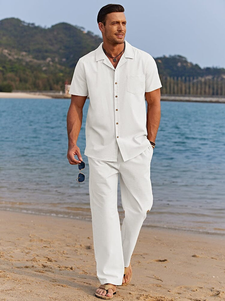 The Kenwood Men’s Collar Shirt and Drawstring Trouser Set