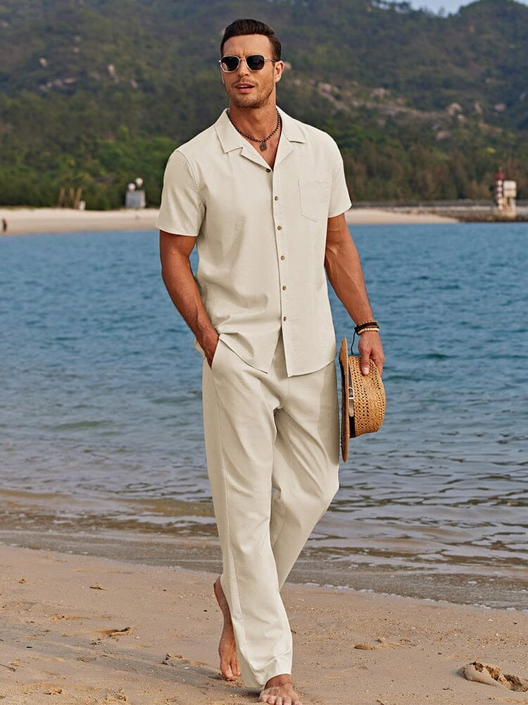 The Kenwood Men’s Collar Shirt and Drawstring Trouser Set