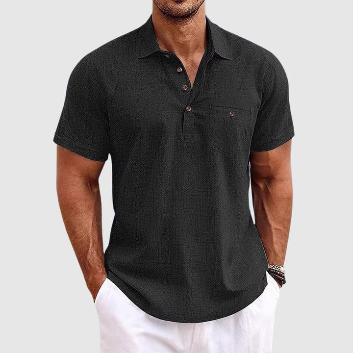 The Siracusa Men's Breathable Linen Polo Shirt