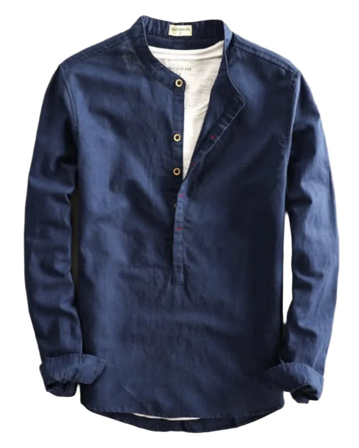 The Aspen Men's Trendy Linen Henley Shirt