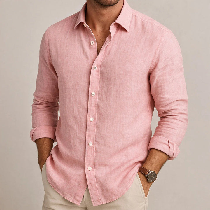The Atherton Men's Button Up Casual Linen Blend Shirt