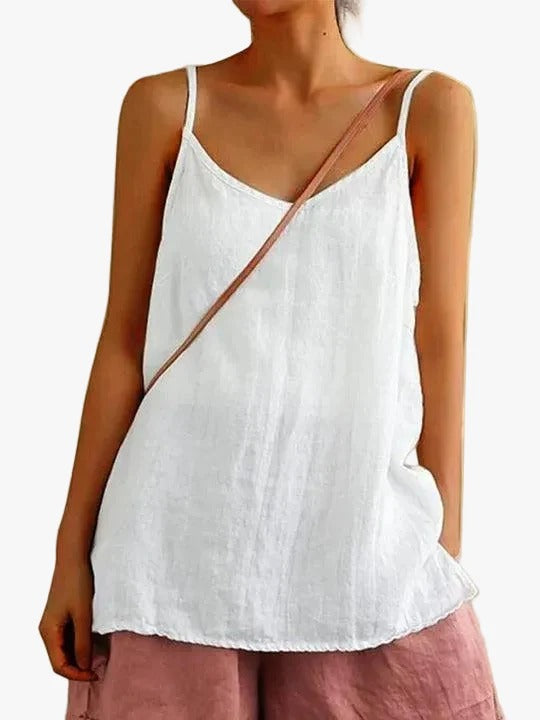 Casual Linen V Neck Cami Top