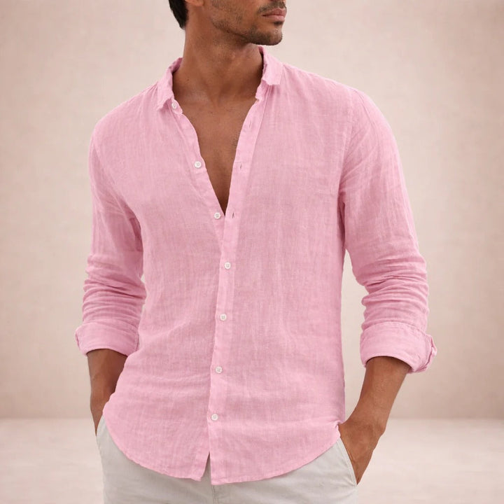 The Tuscany Men's Relaxed Fit Linen Button Up Shirt
