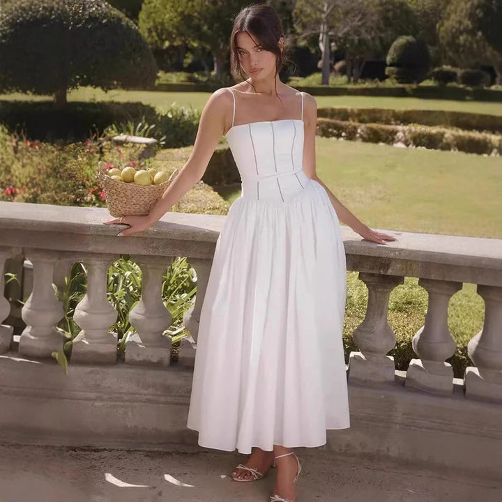 Pleated Strapless Elegant Dress