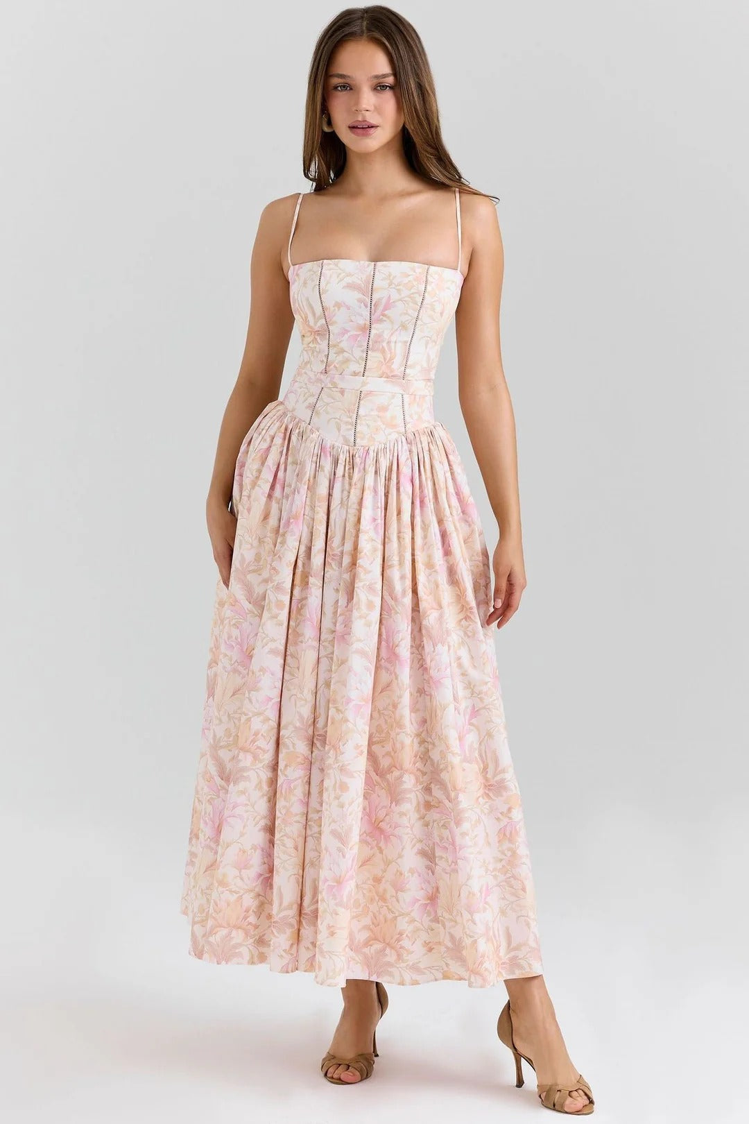 Pleated Strapless Elegant Dress
