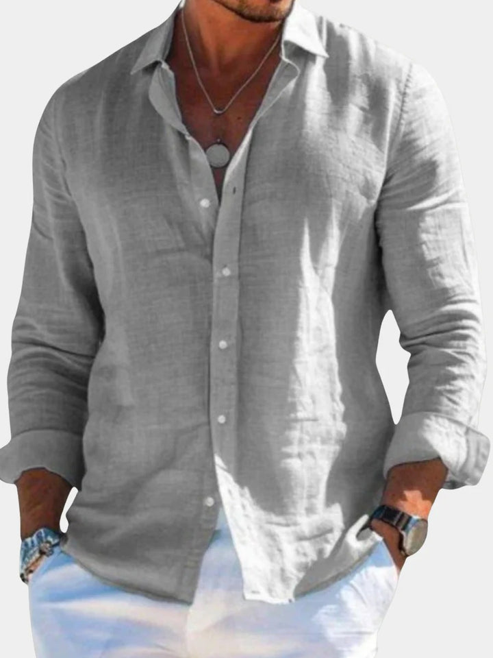 The Oakville Casual Linen Blend Button Up Shirt