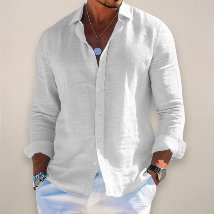 The Oakville Casual Linen Blend Button Up Shirt