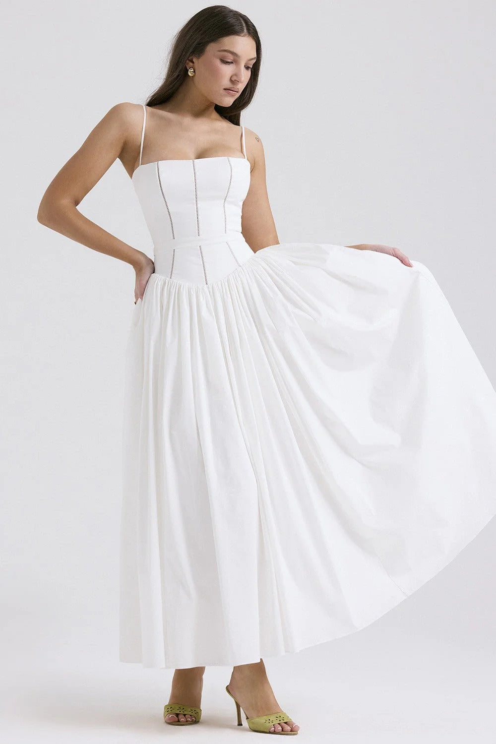 Pleated Strapless Elegant Dress