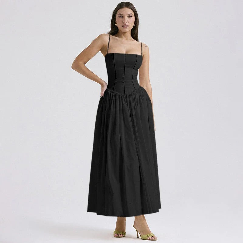Pleated Strapless Elegant Dress