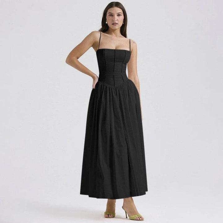 Pleated Strapless Elegant Dress