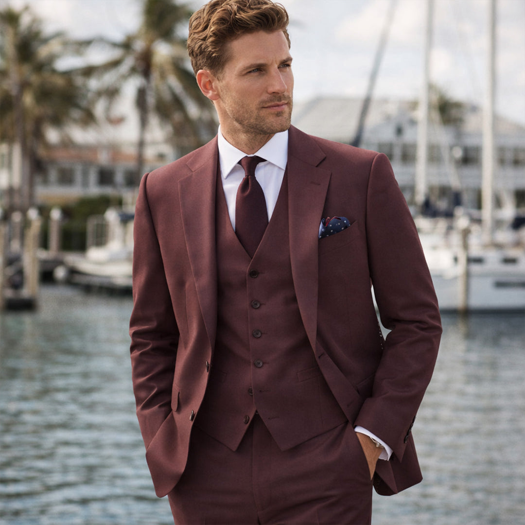 The Zermatt Men’s Elegant Linen 3 Piece Suit – Jacket, Vest & Pants